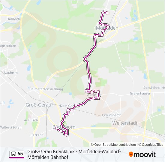 65 Bus Line Map