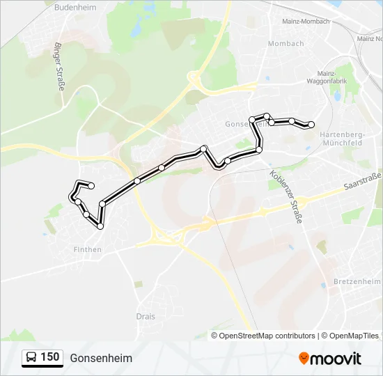 150 Bus Line Map