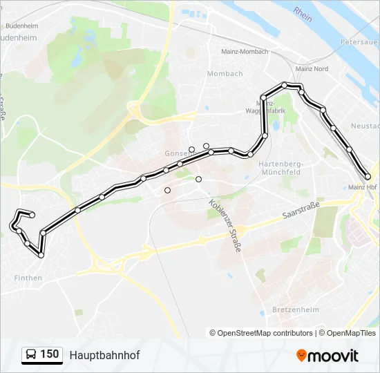 150 Bus Line Map