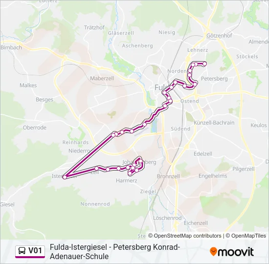 V01 Bus Line Map