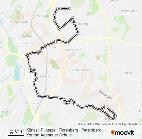 V11 Bus Line Map