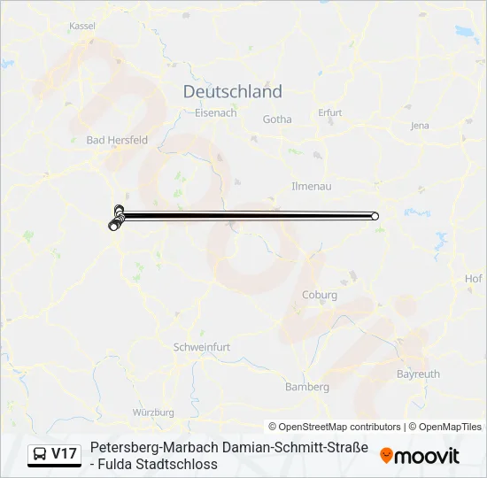 Автобус V17: карта маршрута