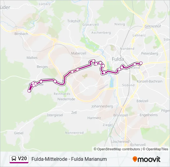V20 Bus Line Map