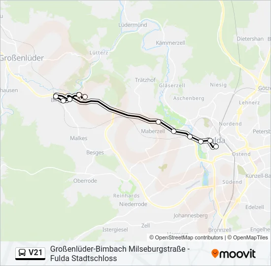 V21 Bus Line Map