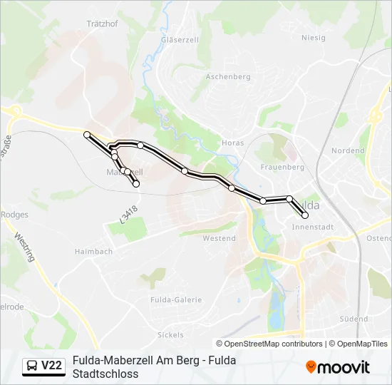 V22 Bus Line Map