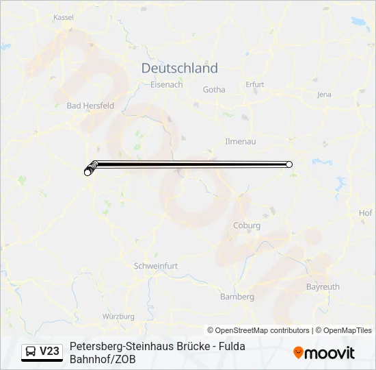 V23 Bus Line Map