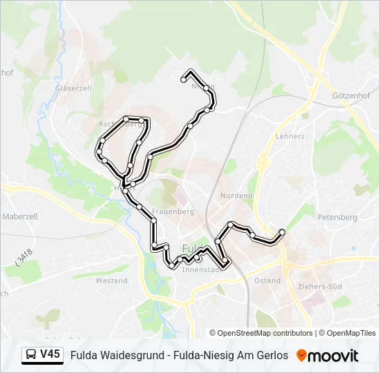 V45 Bus Line Map