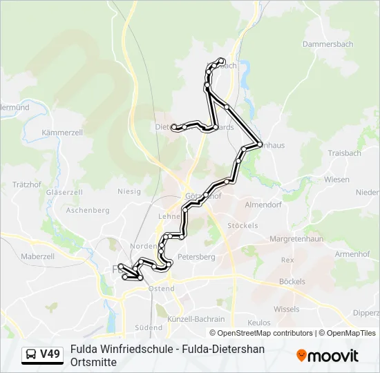V49 Bus Line Map