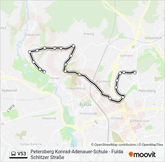 V53 Bus Line Map