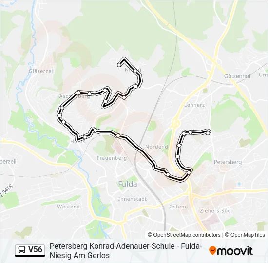 V56 Bus Line Map