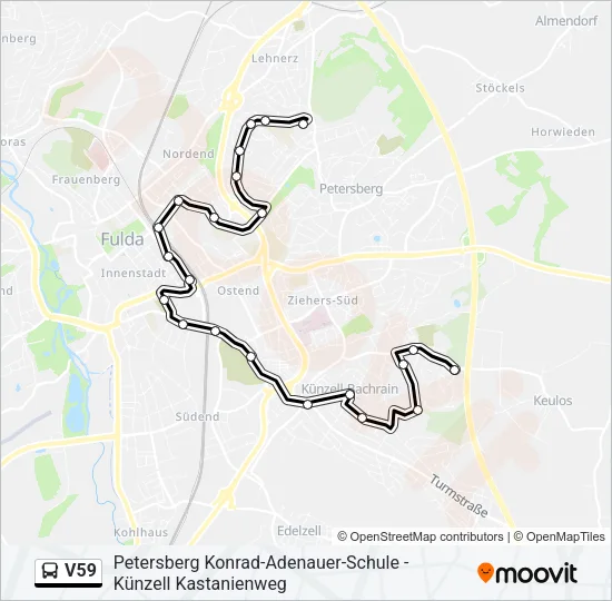 V59 Bus Line Map