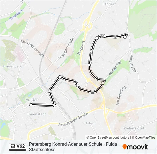 V62 Bus Line Map