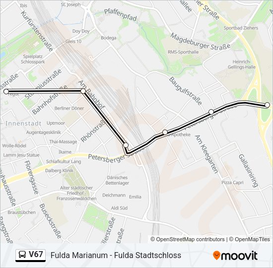 V67 Bus Line Map