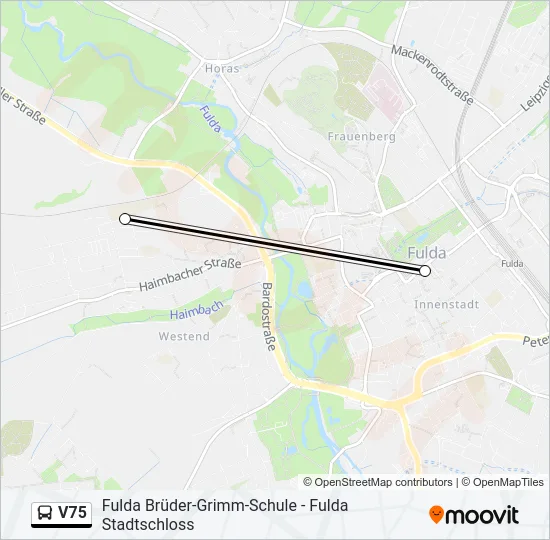 V75 Bus Line Map