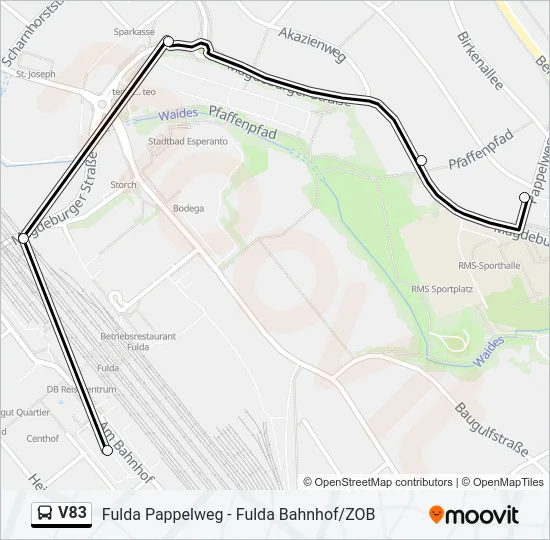 V83 Bus Line Map