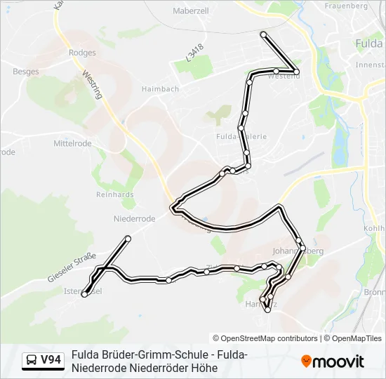 V94 Bus Line Map