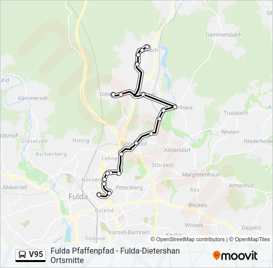 V95 Bus Line Map