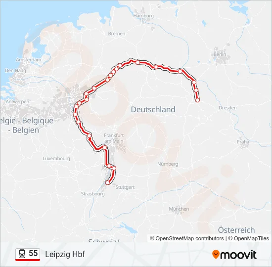 55 Train Line Map