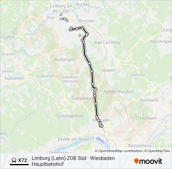 X72 Bus Line Map
