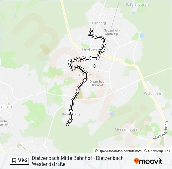 V96 Bus Line Map