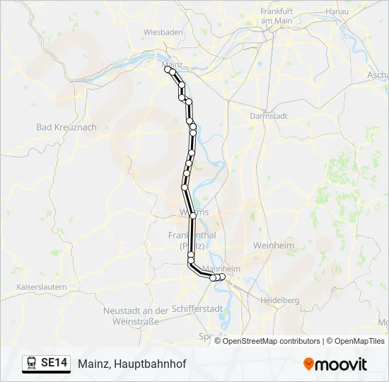 SE14 Train Line Map