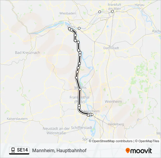 SE14 Train Line Map
