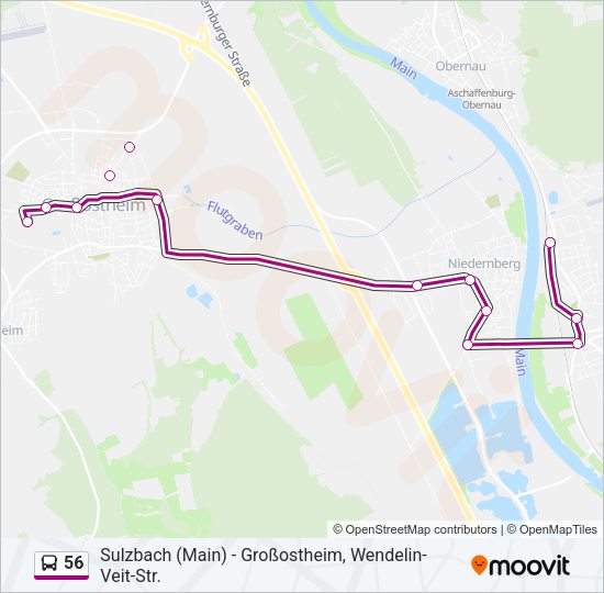 Автобус 56: карта маршрута