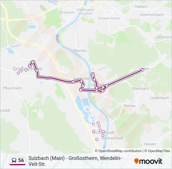 56 Bus Line Map