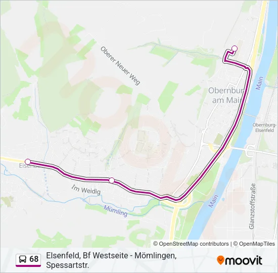 68 Bus Line Map