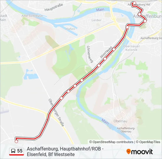 55 Bus Line Map