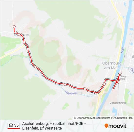 55 Bus Line Map
