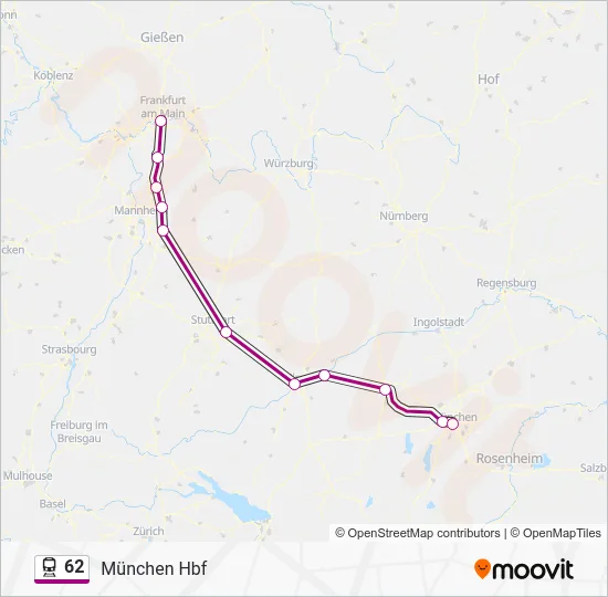 Поезд 62: карта маршрута