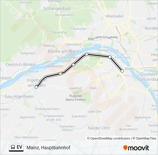 Автобус EV: карта маршрута