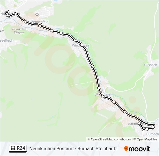 R24 Bus Line Map