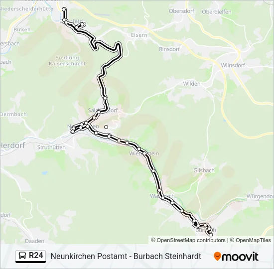 R24 Bus Line Map