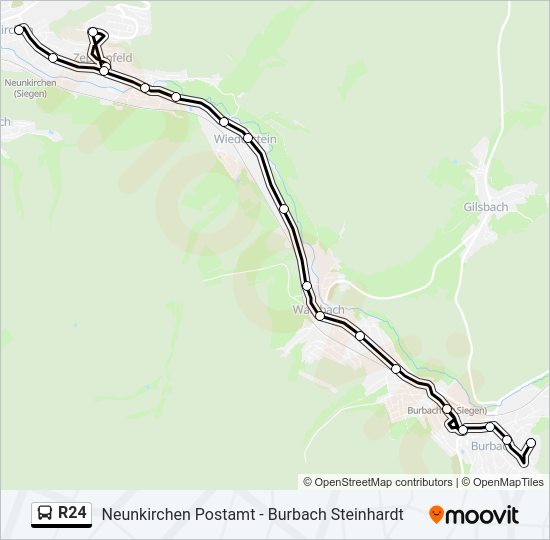 R24 Bus Line Map