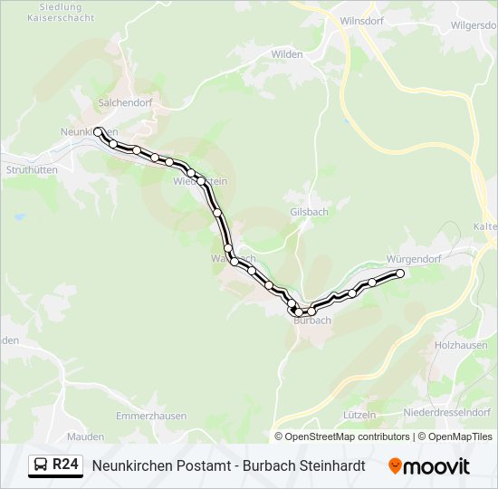 R24 Bus Line Map