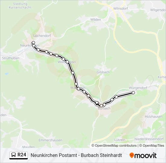 R24 Bus Line Map