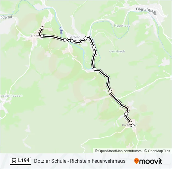 L194 Bus Line Map