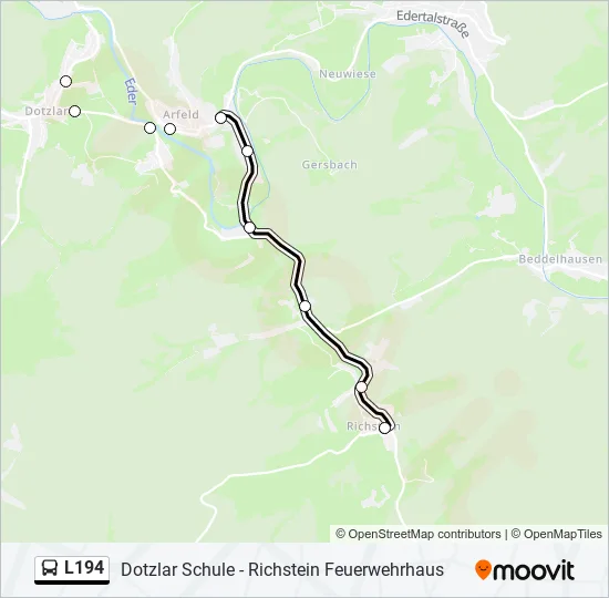 L194 Bus Line Map