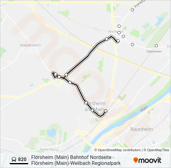 820 Bus Line Map