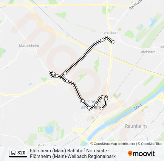 820 Bus Line Map