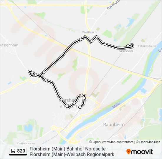 820 Bus Line Map