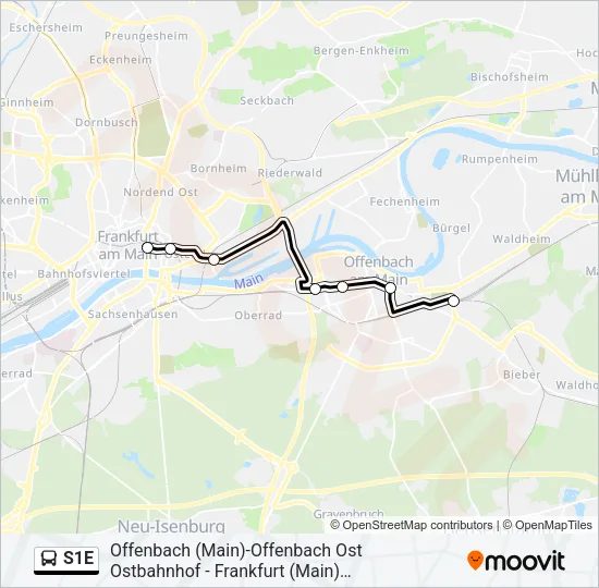 S1E Bus Line Map