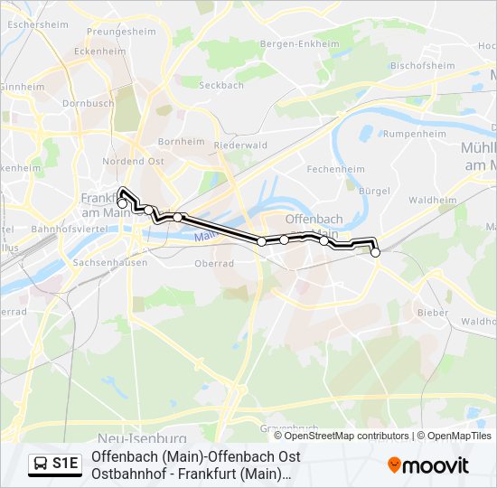 S1E Bus Line Map