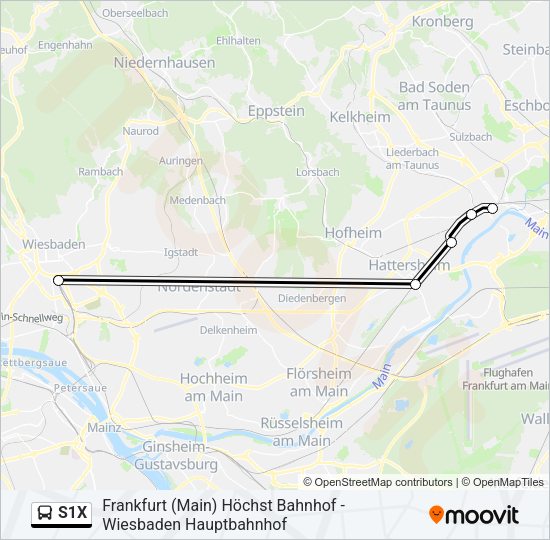 S1X Bus Line Map