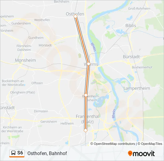 S6 Bus Line Map