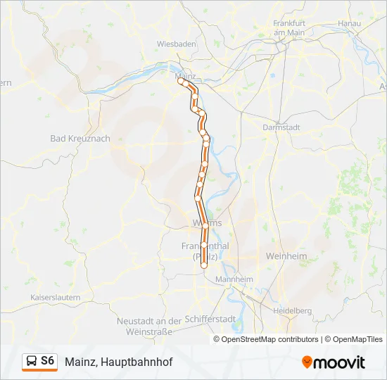 S6 Bus Line Map