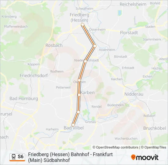 S6 Train Line Map