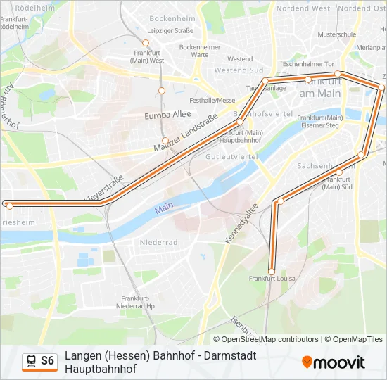 Поезд S6: карта маршрута